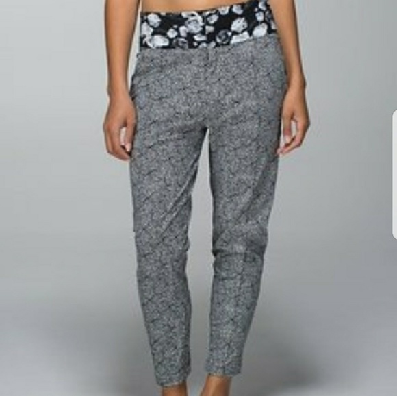 lululemon athletica Pants - Lululemon Departure Pants Black White Floral